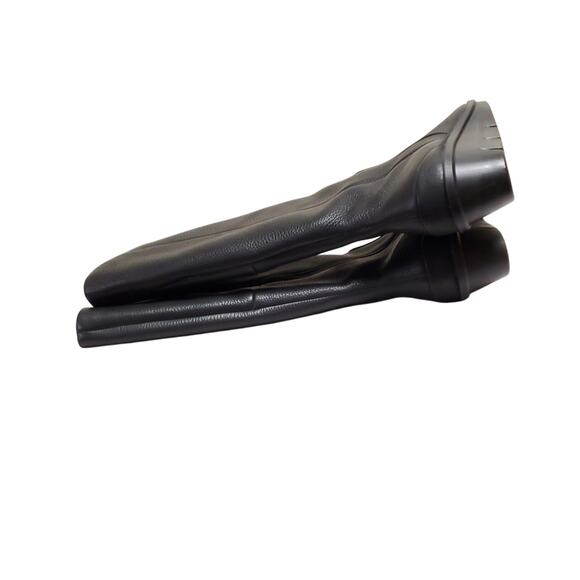 ECCO Black Pebbled Leather Tall Wedge Boots Sz 8 - Picture 10 of 14